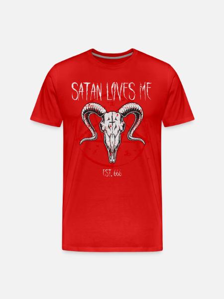Satanist Baphomet Satanisme Satan m’aime - T-shirt bio Premium Homme - 