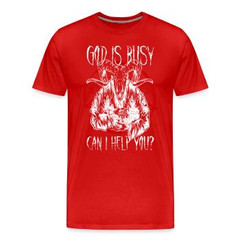 Satanist Baphomet Satanismus - Männer Premium Bio T-Shirt - Rot - Vorne - Damien (186cm)