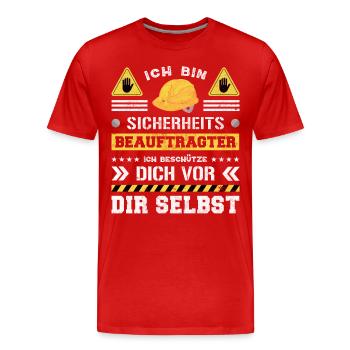 Safety Manager Sicherheitsbeauftragter - Männer Premium Bio T-Shirt - Rot - Vorne - Damien (186cm)
