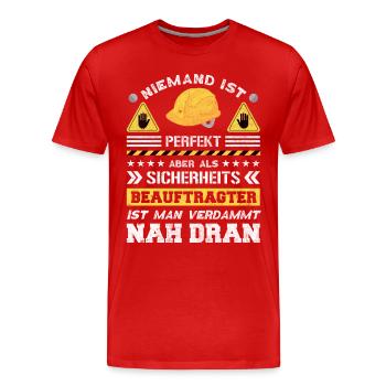 Safety Manager Sicherheitsbeauftragter - Männer Premium Bio T-Shirt - Rot - Vorne - Damien (186cm)