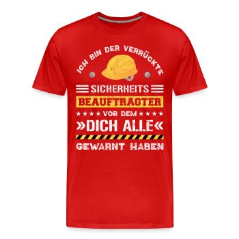 Safety Manager Sicherheitsbeauftragter - Männer Premium Bio T-Shirt - Rot - Vorne - Damien (186cm)