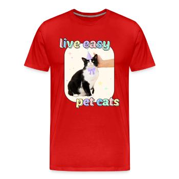 Cat Memes - Bad Luck Pet Cats - Men's Premium Organic T-Shirt - red - Front - Damien (186cm)