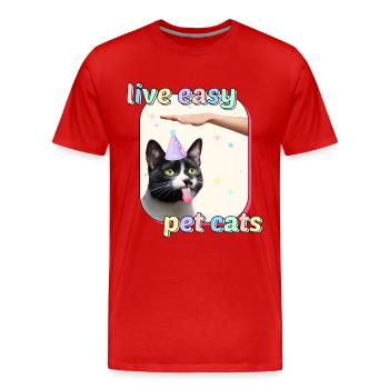 Cat Memes - Bad Luck Pet Cats - Men's Premium Organic T-Shirt - red - Front - Damien (186cm)