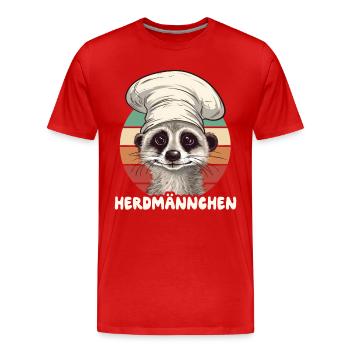Herdmännchen Erdmännchen Koch - Männer Premium Bio T-Shirt - Rot - Vorne - Damien (186cm)