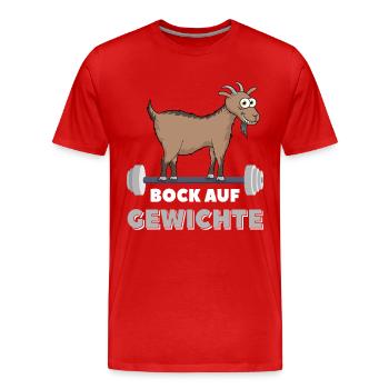 Bock auf Gewichte - Männer Premium Bio T-Shirt - Rot - Vorne - Damien (186cm)