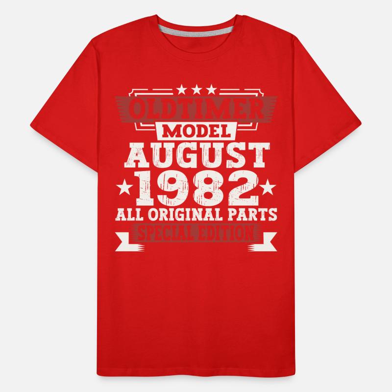 Oldtimer August 1982 40. Geburtstag Geschenk Fun Männer Premium Bio T-Shirt