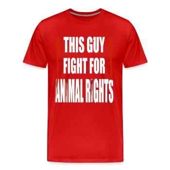 Animal rights liberation Tierrechte - Männer Premium Bio T-Shirt - Rot - Vorne - Damien (186cm)