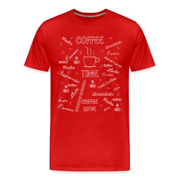 Kaffee Design für Kaffee-Liebhaber, Espresso. - Männer Premium Bio T-Shirt - Rot - Vorne - Damien (186cm)