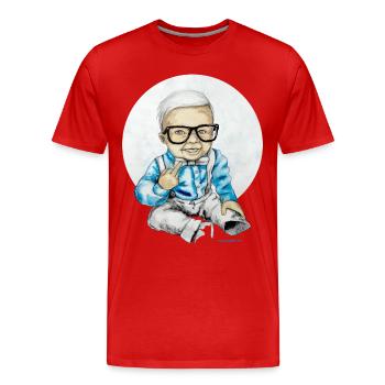 Naughty Boy - Men's Premium Organic T-Shirt - red - Front - Damien (186cm)