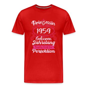 Prinzessin seit 1959 Geburtstag 1959 - Männer Premium Bio T-Shirt - Rot - Vorne - Damien (186cm)