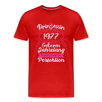 Prinzessin seit 1977 Geburtstag 1977 - Männer Premium Bio T-Shirt - Rot - Vorne - Damien (186cm)