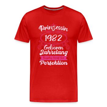 Prinzessin seit 1982 Geburtstag 1982 - Männer Premium Bio T-Shirt - Rot - Vorne - Damien (186cm)