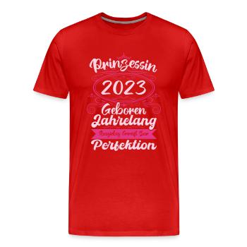 Prinzessin seit 2023 Geburtstag 2023 - Männer Premium Bio T-Shirt - Rot - Vorne - Damien (186cm)