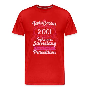 Prinzessin seit 2001 Geburtstag 2001 - Männer Premium Bio T-Shirt - Rot - Vorne - Damien (186cm)