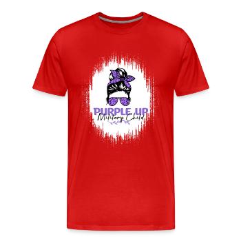 Purple Up For Military Kids Girls Purple Uppurple - Männer Premium Bio T-Shirt - Rot - Vorne - Damien (186cm)