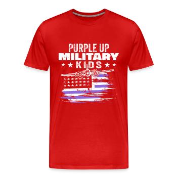 Purple Up For Military Kids - Männer Premium Bio T-Shirt - Rot - Vorne - Damien (186cm)