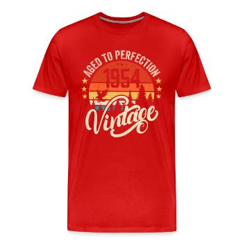 1954 Vintage - Geburtstagsgeschenk 1954 Retro 1954 - Männer Premium Bio T-Shirt - Rot - Vorne - Damien (186cm)