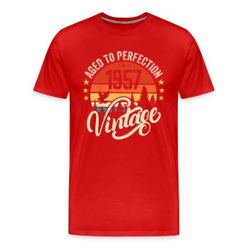 1957 Vintage - Geburtstagsgeschenk 1957 Retro 1957 - Männer Premium Bio T-Shirt - Rot - Vorne - Damien (186cm)