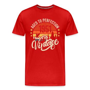 1951 Vintage - Geburtstagsgeschenk 1951 Retro 1951 - Männer Premium Bio T-Shirt - Rot - Vorne - Damien (186cm)