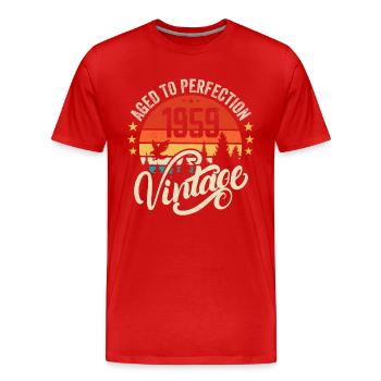 1959 Vintage - Geburtstagsgeschenk 1959 Retro 1959 - Männer Premium Bio T-Shirt - Rot - Vorne - Damien (186cm)