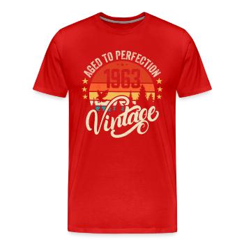 1963 Vintage - Geburtstagsgeschenk 1963 Retro 1963 - Männer Premium Bio T-Shirt - Rot - Vorne - Damien (186cm)