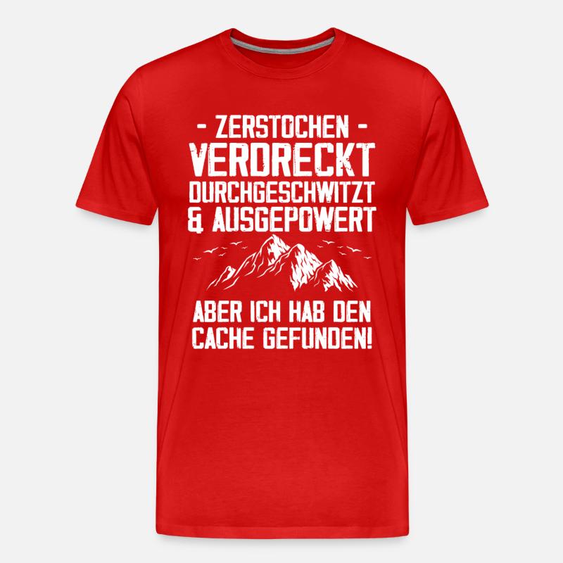 Gecache Geocaching Hobby Cache - Männer Premium Bio T-Shirt - Rot
