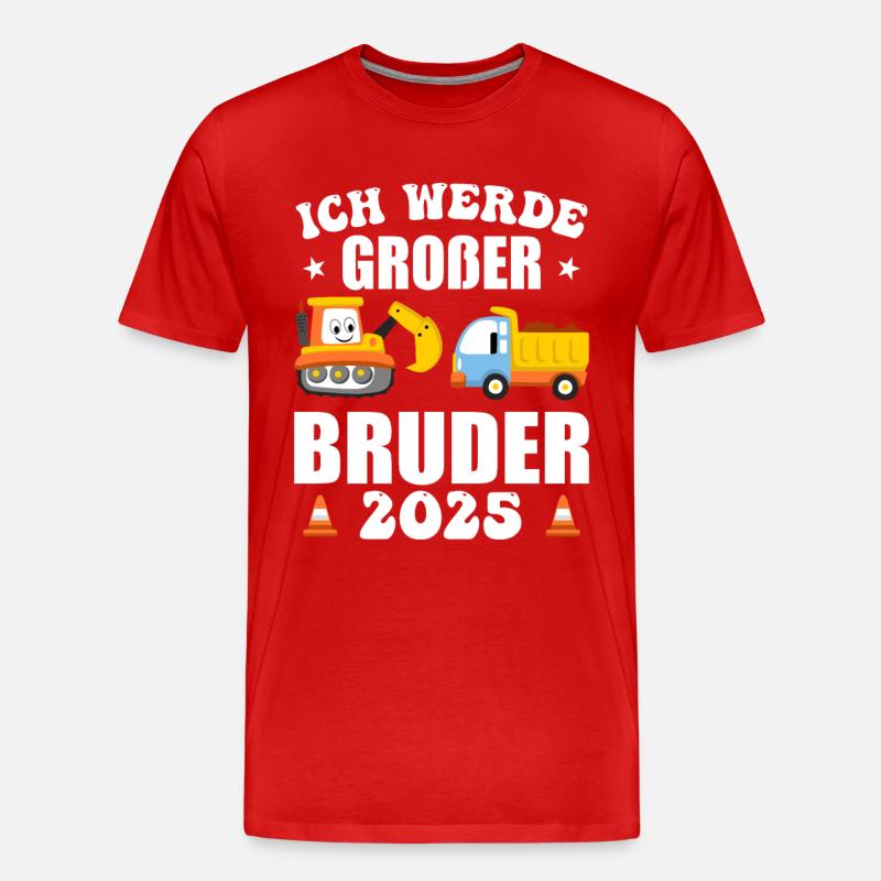 Ich Werde Großer Bruder 2025 - Männer Premium Bio T-Shirt - Rot