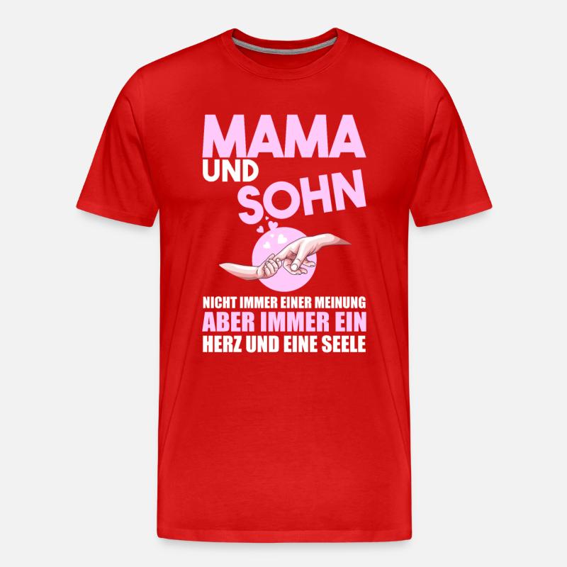 Mama Und Sohn - Männer Premium Bio T-Shirt - Rot