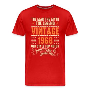 1968 Cadeau Anniversaire Vintage 1968 Cru 1968 - T-shirt bio Premium Homme - rouge - Devant - Damien (186cm)