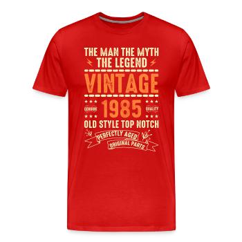 1985 Cadeau Anniversaire Vintage 1985 Cru 1985 - T-shirt bio Premium Homme - rouge - Devant - Damien (186cm)