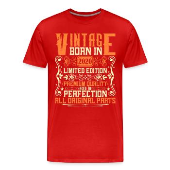 2020 Year 2020 - Year of construction 2020 Birthday 2020 - Men's Premium Organic T-Shirt - red - Front - Damien (186cm)