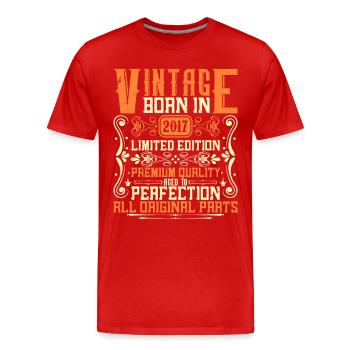 2017 Vintage 2017 - Year of construction 2017 Birthday 2017 - Men's Premium Organic T-Shirt - red - Front - Damien (186cm)