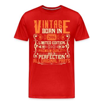 2016 Vintage 2016 - Year of construction 2016 Birthday 2016 - Men's Premium Organic T-Shirt - red - Front - Damien (186cm)