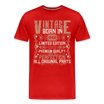 1948 Geburtstag Jahrgang 1948 Geboren Vintage 1948 - Männer Premium Bio T-Shirt - Rot - Vorne - Damien (186cm)