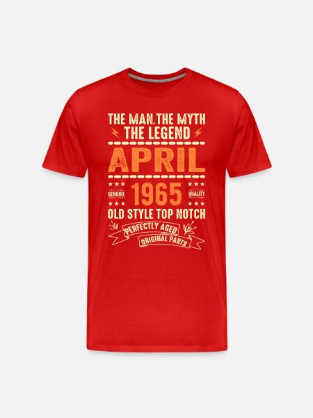 April 1965, APRIL 1965 - Men's Premium Organic T-Shirt - red