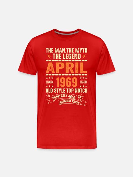April 1969, APRIL 1969 - Men's Premium Organic T-Shirt - red