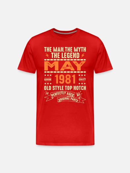 Birthday May 1981 - May 1981 - Men's Premium Organic T-Shirt - red