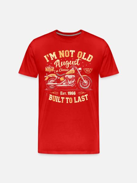 August 1966 August Geburtstag 1966 August 1966 - Männer Premium Bio T-Shirt - Rot