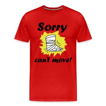 Verletzung Bein gebrochen Gute Besserung Geschenk - Männer Premium Bio T-Shirt - Rot - Vorne - Damien (186cm)