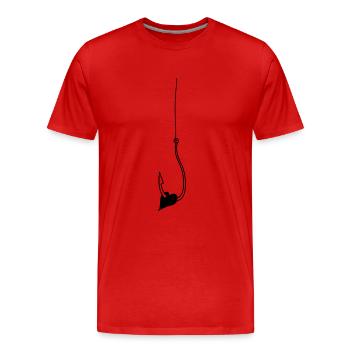 Heart hook love - Men's Premium Organic T-Shirt - red - Front - Damien (186cm)