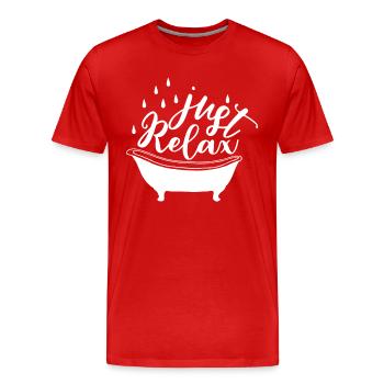 Détendez-vous détente bain baignoire cadeau de repos - T-shirt bio Premium Homme - rouge - Devant - Damien (186cm)