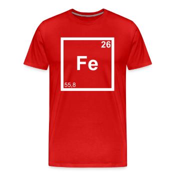 Eisen Iron Periodensystem Triathlete Iron Man Tee - Männer Premium Bio T-Shirt - Rot - Vorne - Damien (186cm)