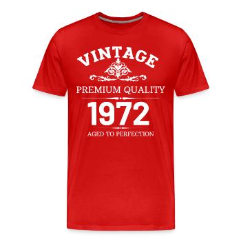 Vintage 1972 aged to perfection - Men's Premium Organic T-Shirt - red - Front - Damien (186cm)