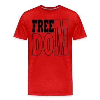 Freedom black - Men's Premium Organic T-Shirt - red - Front - Damien (186cm)