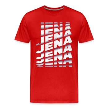 Jena Allemagne City Font Skyline Accueil - T-shirt bio Premium Homme - rouge - Devant - Damien (186cm)
