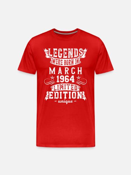 Födelsedag mars 1964 år Begränsad upplaga - Organic T-shirt Ekologisk premium-T-shirt herr - röd