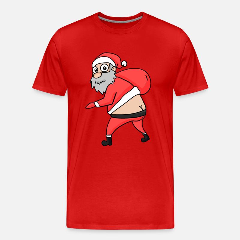 Weihnachtsmann Hintern Lustig - Männer Premium Bio T-Shirt - Rot