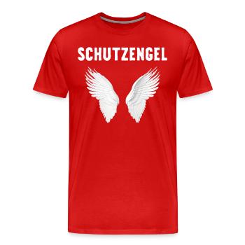 Ich bin ein Schutzengel mit Flügeln ein Engel - Männer Premium Bio T-Shirt - Rot - Vorne - Damien (186cm)