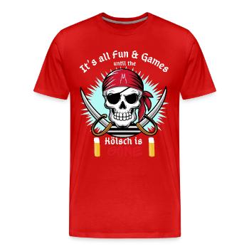 Karneval Pirat Kölsch Köln Kölle Alaaf Kostüm - Männer Premium Bio T-Shirt - Rot - Vorne - Damien (186cm)