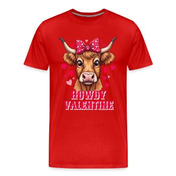 Valentinstag Liebe Schottisches Hochlandrind Muh - Männer Premium Bio T-Shirt - Rot - Vorne - Damien (186cm)